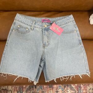 NWT Edikted Tomboy Low Rise Denim Shorts